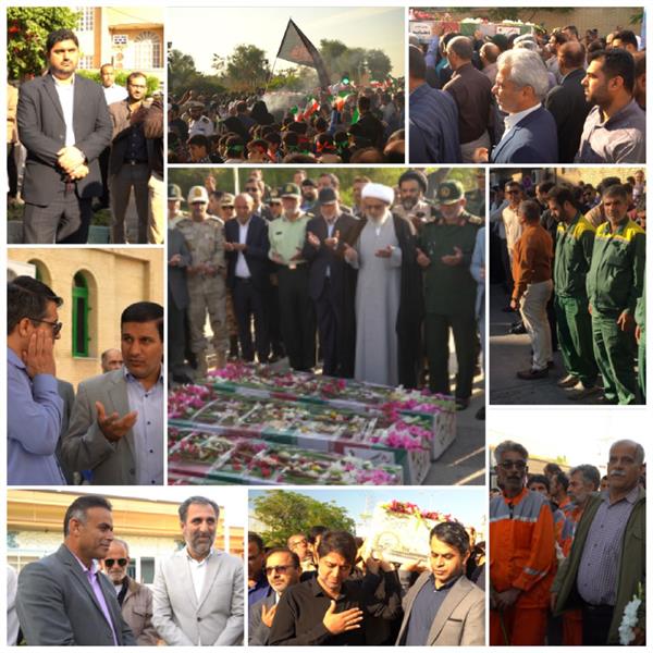 حضور کارکنان شهرداری بوشهر در مراسم استقبال از شهدای گمنام